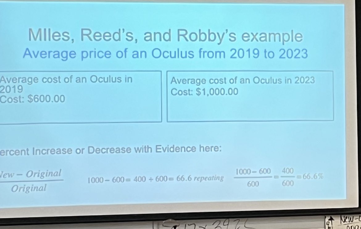 Today students found % increase of topics they were interested in, including net worth of celebrities and the cost of muscle cars. It felt like a big win to have students find the math we’re learning relevant AND to be jazzed about doing math the day before spring break 🤩