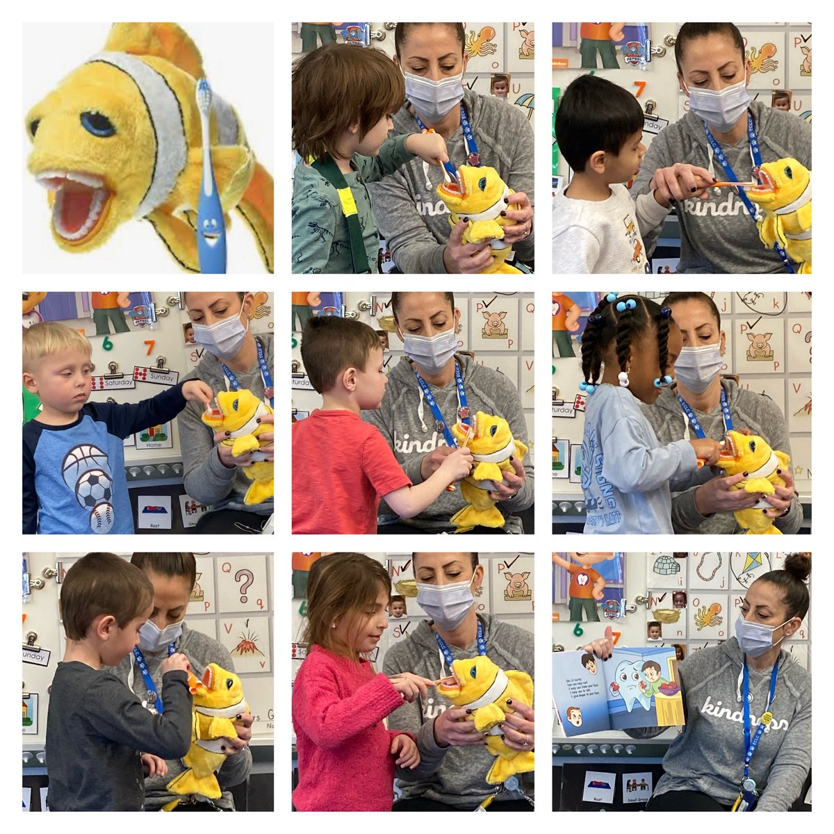 rosinacascone's tweet photo. Brush, Floss, Smile!! 🦷😁
Nurse Marisa and her assistant Finn the fish teaching room 109 all about the importance of good oral health care. #eclc #goetke #eclcmsthimons #nursemarisa https://t.co/nQy3o9atK4
