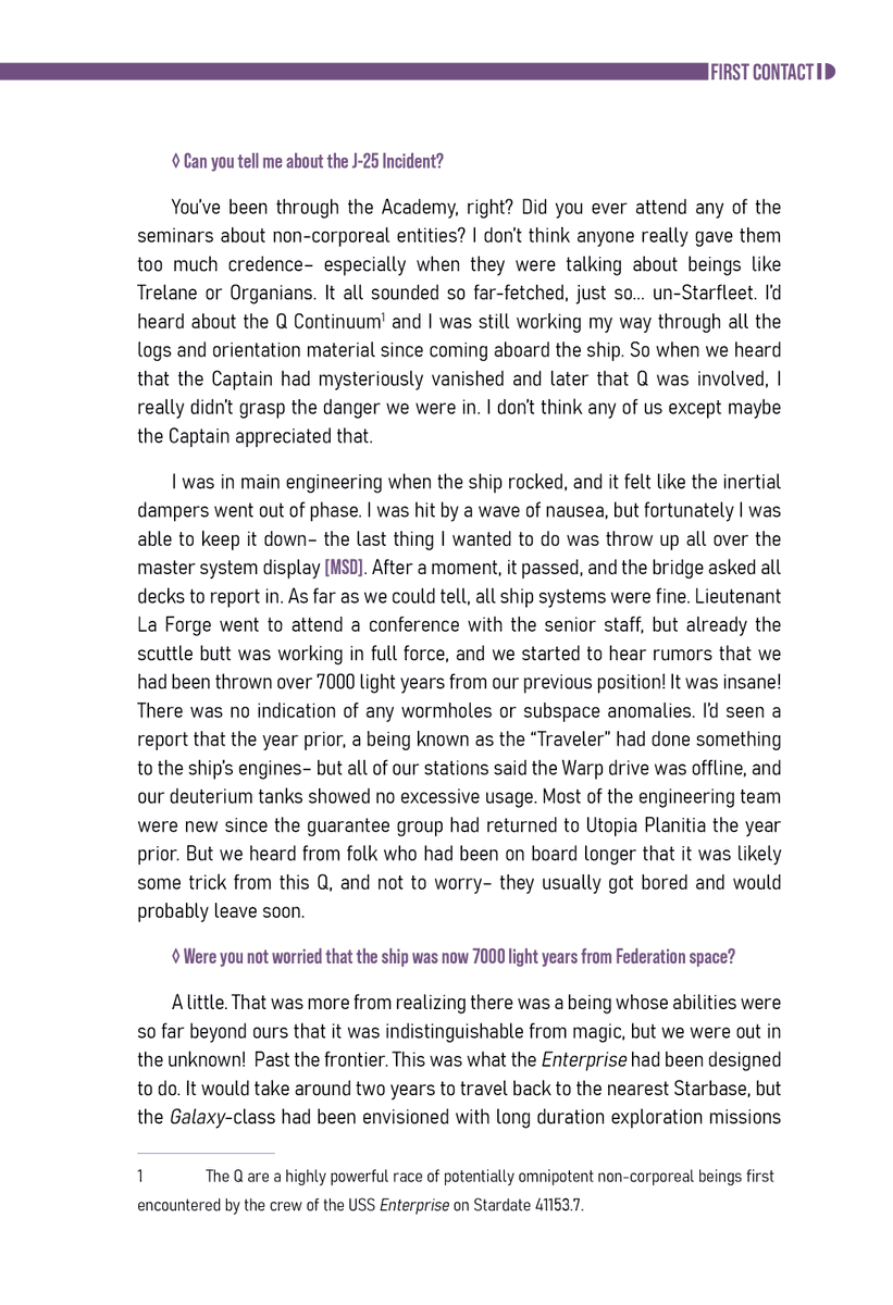 Wolf359Project's tweet photo. A core component of the book are the primary sources. Interviews conducted with those who were there and directly affected by the Borg, and this goes back to before Wolf 359. This interview was conducted with Lieutenant Sonya Gomez who was on the Enterprise at J-25 #StarTrek https://t.co/2PgerR0Y5F