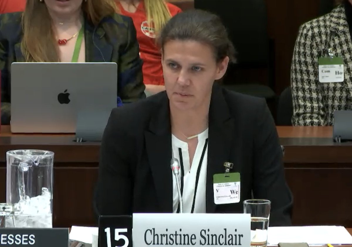 WomenandSportCA's tweet photo. In today’s testimony, @sincy12, @janinebeckie , @sophieschmidt13 and @TheQuinny5 spoke powerfully about the many ways gender inequity shows up in soccer and the corrosive impact it has on sport and those who play. We stand with all who demand equity. #EnoughIsEnough https://t.co/W3jIZmxiMB
