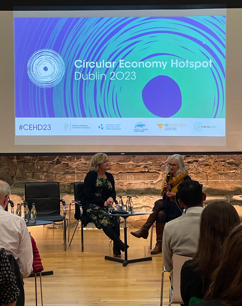 Viv_Gleeson's tweet photo. A full house at the @DCCEconDev #SoCircular event despite the weather! Great chats and panels discussing and promoting social and circular enterprises. And good to hear more details about the the #CircularEconomyHotspot event in May! #SocialEnterprise #CircularEconomy #CEHD23 https://t.co/pBOcyLV5RE