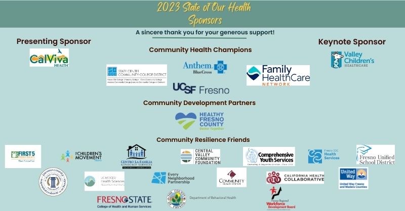 A huge thank you to our sponsors! 😍 

We can't wait to see them for FCHIP's 5th Annual State of our Health Breakfast on Friday, March 10 from 8 am – 10:30 am at the Clovis Veterans Memorial District in Clovis, CA.

We hope to see you there! 🤩
