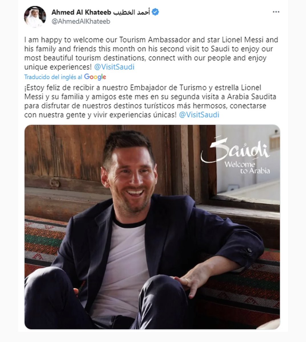 verobrunati's tweet photo. Lionel #Mesis no ha recibido un ofrecimiento de #InterMiami. Y su entorno me dice que prefiere continuar en Europa. Tampoco ha recibido una oferta de un club Arabia Saudita. Su viaje a ese país se debe a que será “embajador de turismo”. Lo confirmó el ministro Ahmed Al Khateeb https://t.co/BGLU14bAoJ