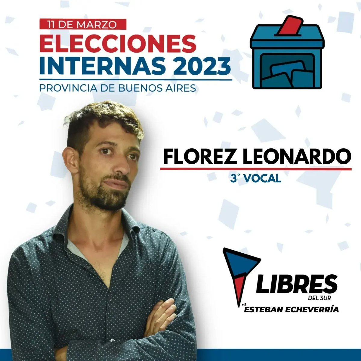 LibresdelSurTEE's tweet photo. Te presentamos a nuestros vocalista de la lista interna para este 11 de Marzo 💪🏻🇦🇷 

DEMOCRACIA Y PROTRAGONISMO POPULAR - LIBRES DEL SUR ESTEBAN ECHEVERRÍA 

Secretario General Johanna Del Valle Gomez

@silvia_saravia 
@maurolope11 
@jesusescobarnqn 
@joha85g https://t.co/5s5ivdqit1