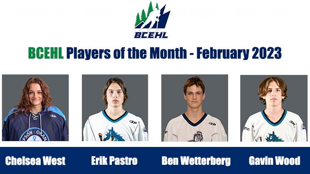 BCEHL's tweet photo. February’s BCEHL Players of the Month are here! 🚨
 
Each month, a player from each of the four leagues is recognized as the Player of the Month.
 
Visit the link below to read up on February’s winners.

https://t.co/ex5sEtmVLb 
 
#bcehl #bcehlaaahockey #aaahockey https://t.co/9NLCHocHDh