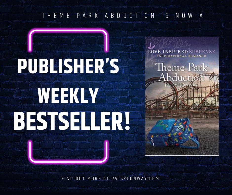 Thanks to all of my readers, Theme Park Abduction is now a Publishers Weekly Bestseller!
Congratulations to all of the amazing authors on this list!
publishersweekly.com/pw/nielsen/mas…

#romanticsuspense #LoveInspiredSuspense #themepark #lis
#PublishersWeekly #publishersweeklybestseller