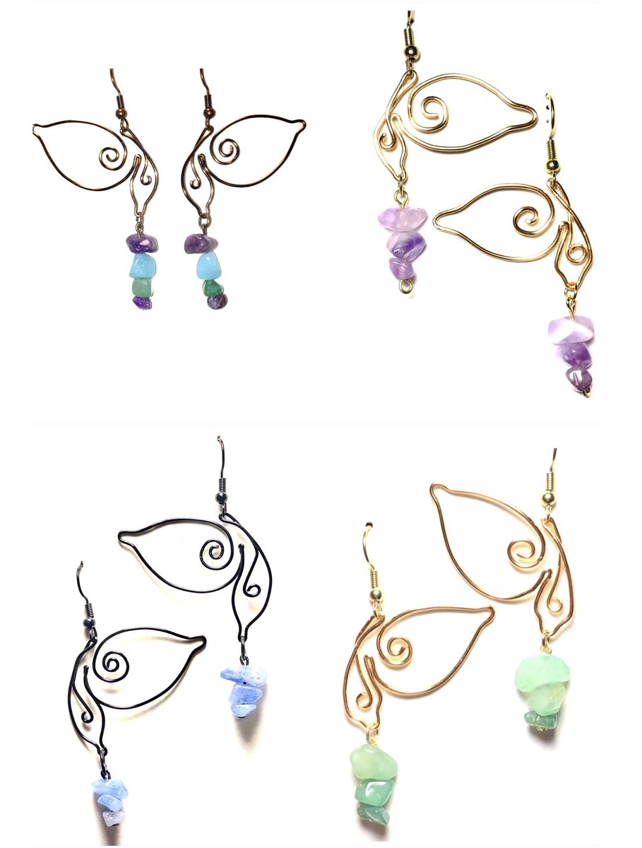 Did y’all forget I make custom fairy/butterfly earrings? Because I DID!
✨🧚🏻‍♀️✨🦋✨🧚🏻‍♀️✨🦋✨🧚🏻‍♀️✨
Any color wire any color stones! 

(If you have a different vision than what’s listed on the site just DM me to create your dream piece!