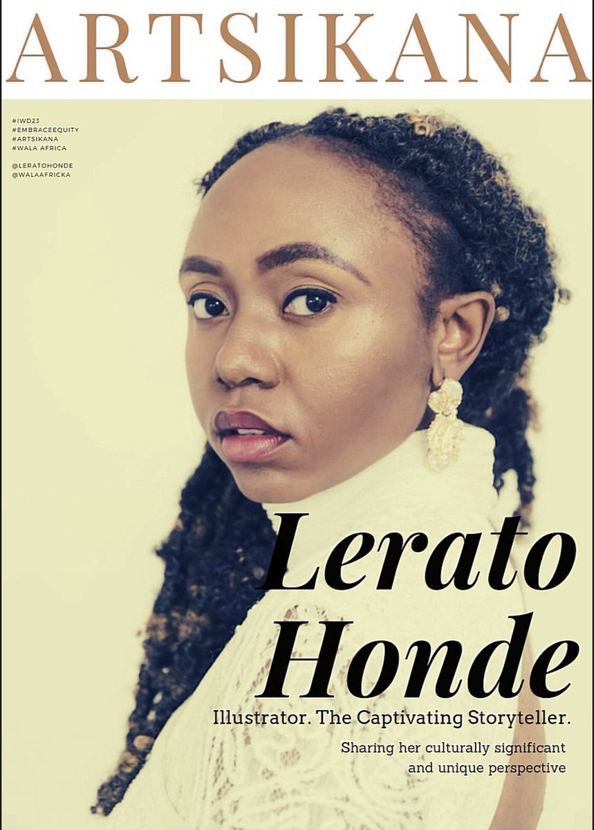 Illustrator and storyteller @LeratoHonde will  grace us with her presence on the 11th March as we discuss matters relating to equity in music industry. 
We’re very excited to host her. 

#EmbraceEquity #walaafricka #artsikana #nyakasikana #leratohonde