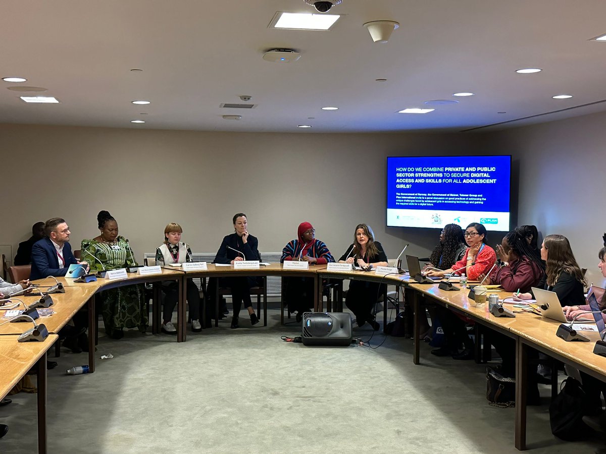Discussing how different actors complement each other in securing digital access and skills for adolescent girls #CSW67.<a href="/MalawiGovt/">Malawi Government🇲🇼</a> <a href="/NorwayUN/">NorwayUN</a> <a href="/NorwayMFA/">Norway MFA</a> <a href="/Kulturdep/">Kultur- og likestillingsdepartementet</a> <a href="/Trettebergstuen/">AnetteTrettebergst.</a> <a href="/NorwayinMalawi/">Norway in Malawi</a> @SheleadsUNYouth <a href="/frankie05745112/">Frankie</a> @TelenorGroup <a href="/PlanNorge/">Plan International Norge</a> <a href="/PlanGlobal/">Plan International</a>