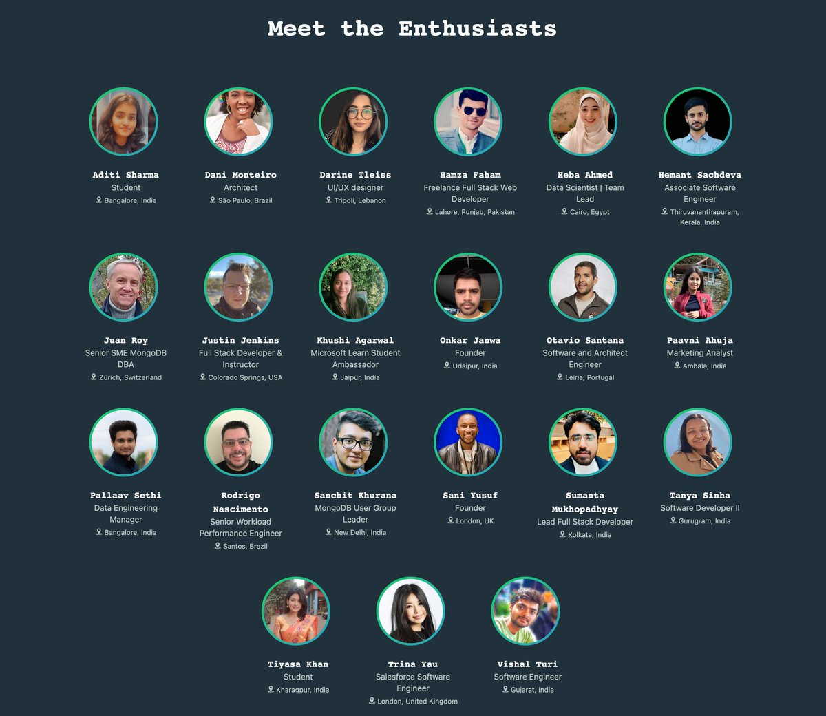 Welcome to our new Community Champions and Community Enthusiasts joining our Community Advocacy Program! Meet them and learn about the program: trymongodb.com/3miv6a7