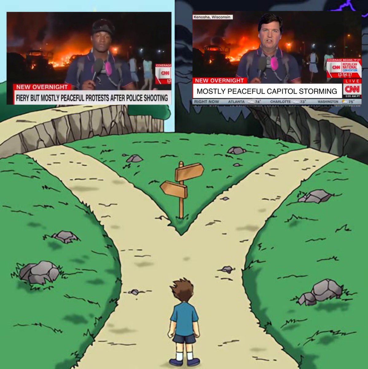 TheRabbitHole's tweet photo. Which way Western men? https://t.co/z8tOTe7iuR