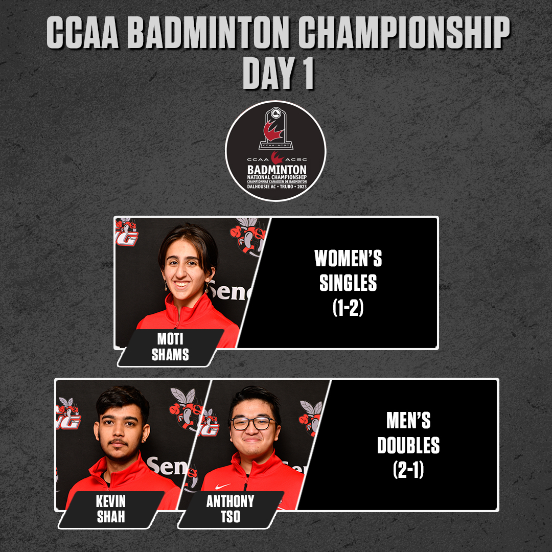 Seneca Sting (@senecasting) on Twitter photo BADM | Day one of the #CCAA National Championship wrapped up with Moti Shams going 1-2 in women's singles and the men's doubles team of Anthony Tso and Kevin Shah going 2-1
#BringtheSting @SenecaCollege <a href="/SenecaSSF/">Student Federation</a> <a href="/SenecaAlumni/">Seneca Alumni</a> BADM | Day one of the #CCAA National Championship wrapped up with Moti Shams going 1-2 in women's singles and the men's doubles team of Anthony Tso and Kevin Shah going 2-1
#BringtheSting @SenecaCollege <a href="/SenecaSSF/">Student Federation</a> <a href="/SenecaAlumni/">Seneca Alumni</a>