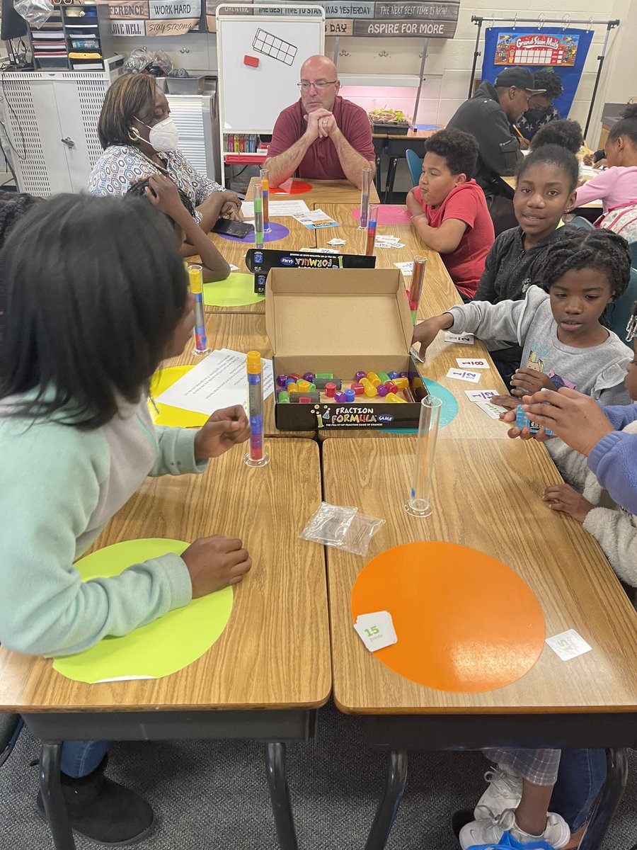 iva_ivjackson's tweet photo. Math Curriculum Night @Killian_STEAM 4th grade makes learning fun!  @RichlandTwo @franklinscsu @marlena_council @MEvans_KES #fractions #games https://t.co/8PYj6J5HkP