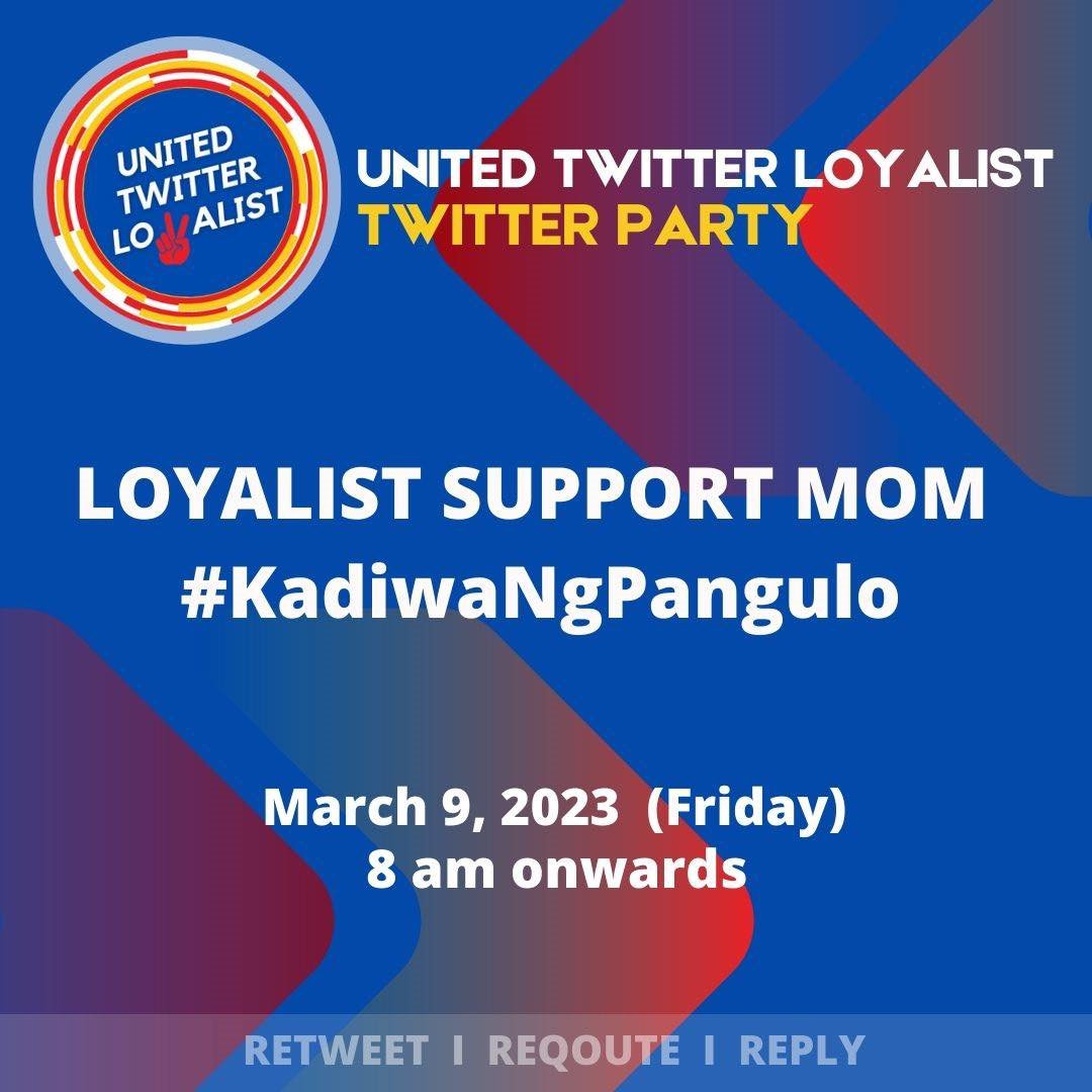 __Vincentiments's tweet photo. Good morning Uniteam! Let's do this today. 

Use our official tagline and hashtag.

LOYALIST SUPPORT MOM
#KadiwaNgPangulo https://t.co/KfR3Il1V4r