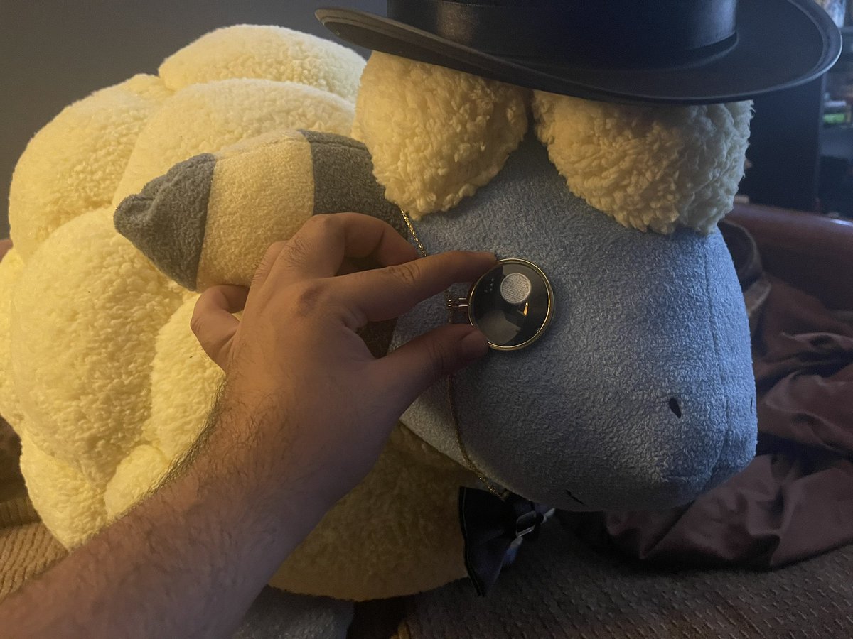 WarpedMatter's tweet photo. I have no kids or animals so I decide to dress up the closet thing I have! Very Respectable Fancy Mareep. https://t.co/brJyMojPuX