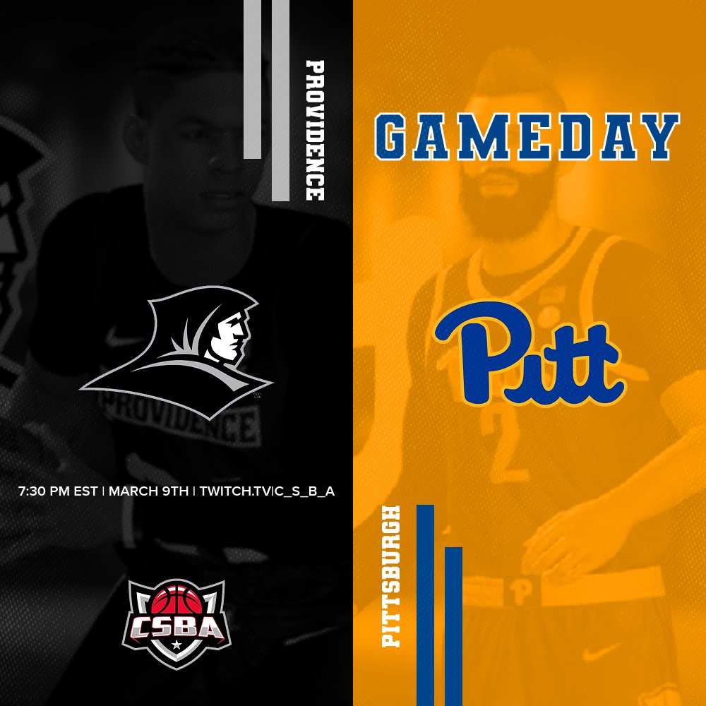 CSBABasketball's tweet photo. CSBA Big East Conference play kicks off tonight at 7:30 PM EST when the Providence Friars take on the Pitt Panthers.   Providence trying to jump start their season with a W.  Will they have enough to get the job done?

https://t.co/Qpd5UY9tm4

#csba #nba2k #simsp https://t.co/T6OcnwHw83