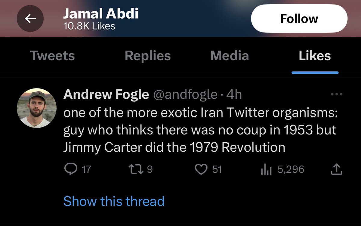 @AzarMoTeh The nonsense he spews gets liked by other charlatans like Jamal Abdi.