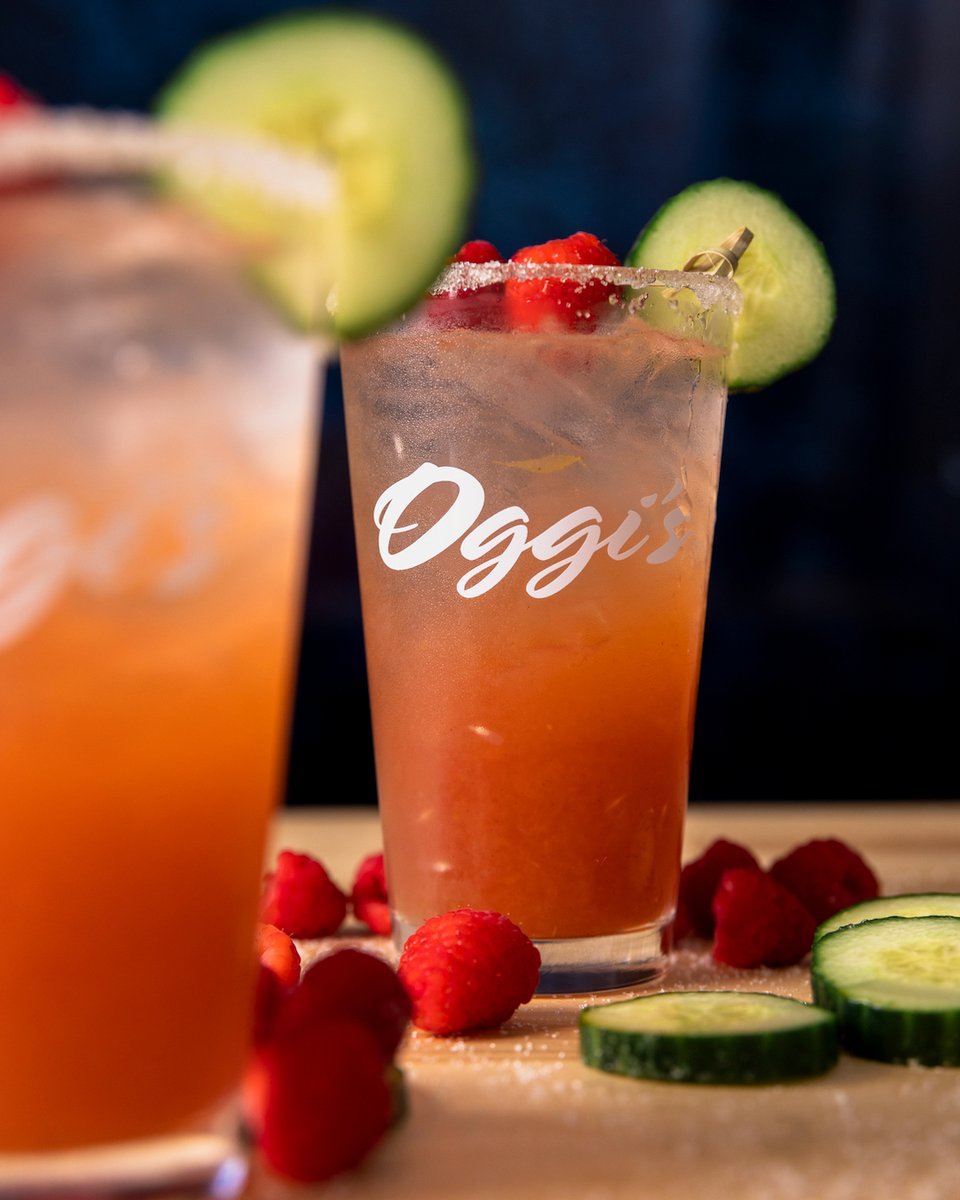 Have you tried our Breeze Hill Cocktail? It's a staple on the Oggi's lineup! Check out the details below ⬇️

Premium tequila, triple sec, raspberry syrup, lime juice, orange juice. Garnished with cucumber and fresh raspberries