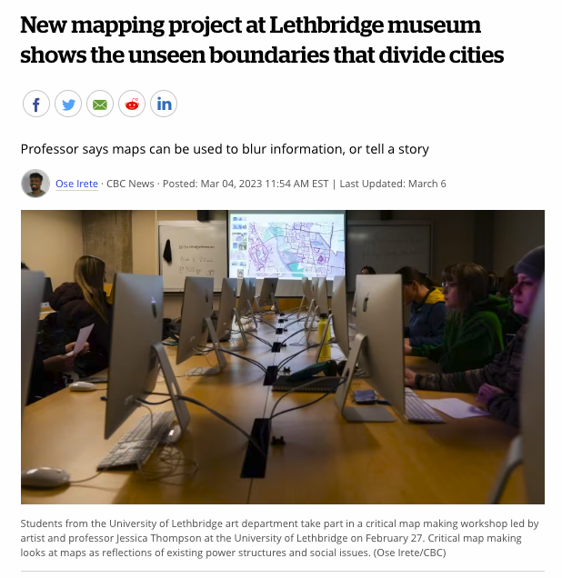 <a href="/J3ssicaTh0mpson/">Jessica Thompson</a> had an opportunity to share with CBC Calgary about the talk she led and the open discussion at the @GaltMuseum  and Archives on critical map making! <a href="/teestewww/">Tyler J Stewart</a>
 
tinyurl.com/ydwtrnrx