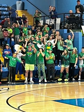Don't tell the Axtell fans it's not St. Patrick's Day yet.  Photo credit to Jake Pannbacker on Facebook.