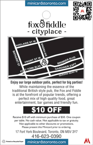 MinicardsTO's tweet photo. Get a #discount at Fox &amp; Fiddle, a large, laid-back #alehouse use that #offers #hearty #pub fare, draught #beer , and #pooltable with some amazing #food and have a heartiest #evening with your pals

With #minicards you will get a #discount for 10$
Offer at Cityplace location only https://t.co/LbOAPYyvaq