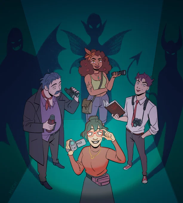 Local woman starts a club for occult enthusiasts but isn't aware that her new members are a vampire, fae, and a demon...and they don't know each other's real identities either lol hijinks ensue! 