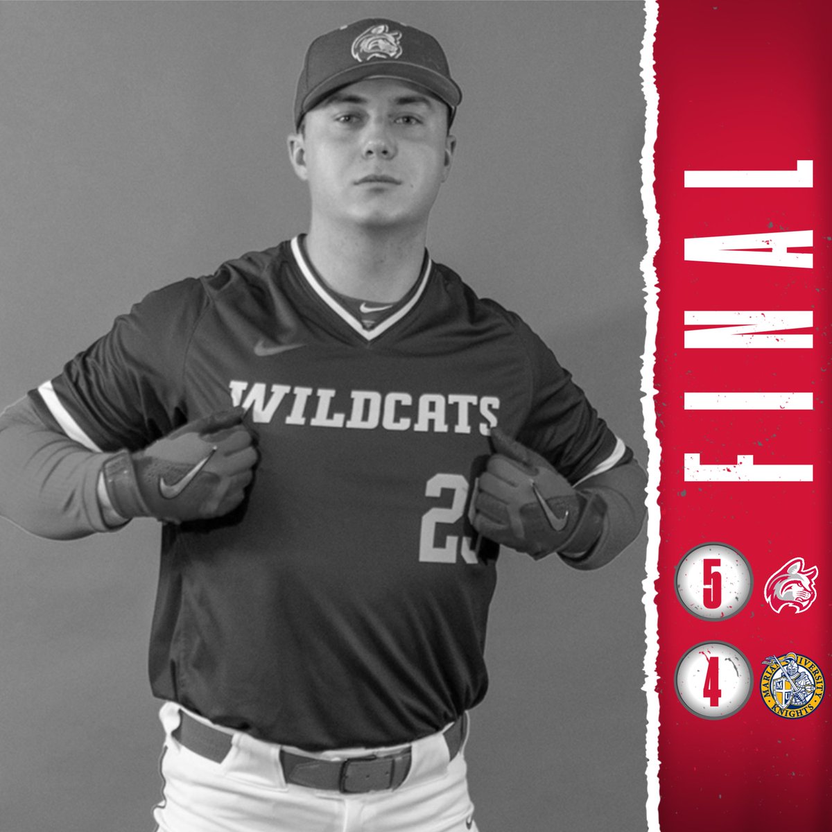 A Lucas Goodin double drove in Luke Roman to give IWU a lead in the top of the 9th, and the Wildcats held on to defeat Marian 5-4 in game two!