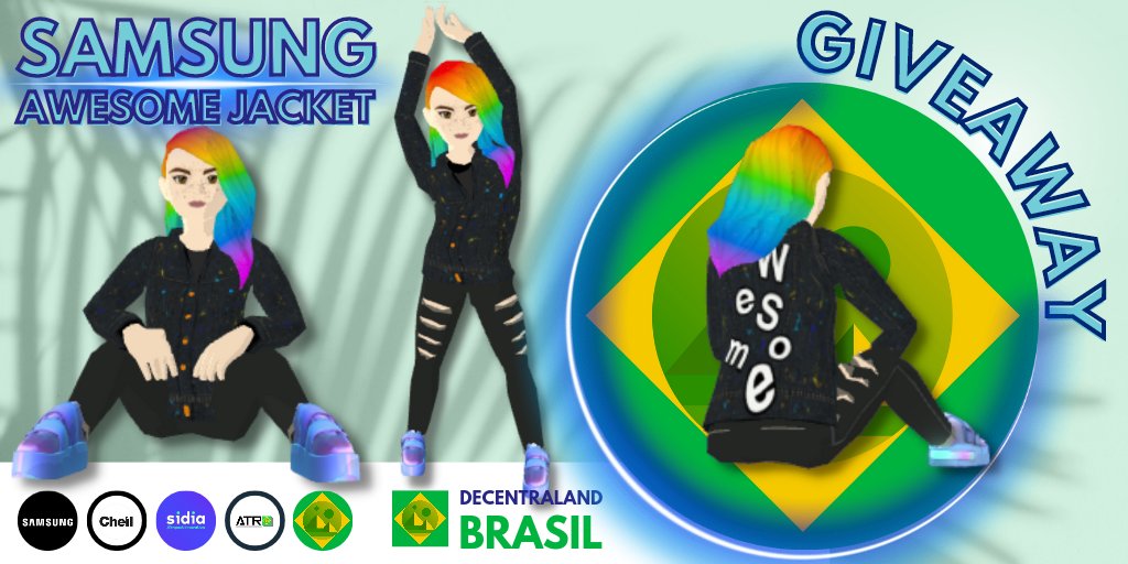 DCL_Brasil's tweet image. #giveaway #NFTGiveaway #MVFW2023

🎁Samsung Awesome Jacket
🏆2 winner 
🧥Criação #CheilBrazil | Designed by #Sidia | Coleção #HouseOfSam

1️⃣ Follow @DCL_Brasil @atrovenado @Samsung
2️⃣ Like &amp;amp; Retweet
3️⃣Tag 3 friends+Wallet
@decentraland 
🛒bityli.com/Hbm8p8
⏰48h | Good Luck
