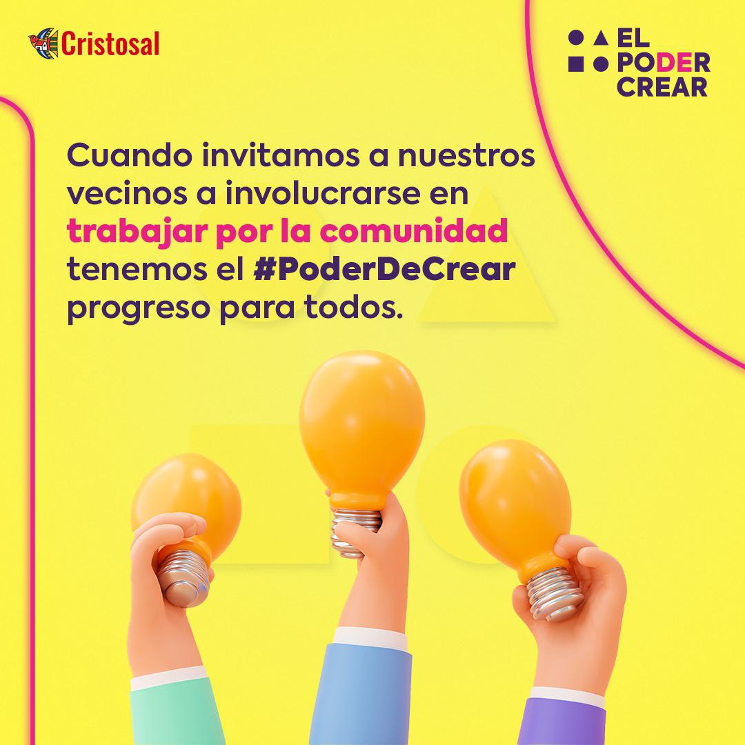 Cristosal's tweet photo. Las comunidades que progresan se construyen con el trabajo de todos sus miembros. #ElPoderDeCrear  🙋‍♀️⭐️ https://t.co/304dYGUqeR