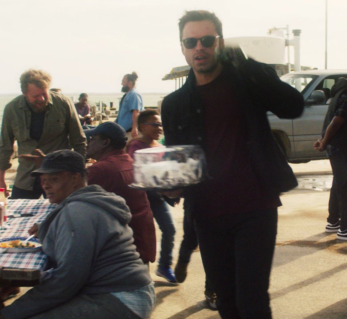 Bucky playing with kids 🥹