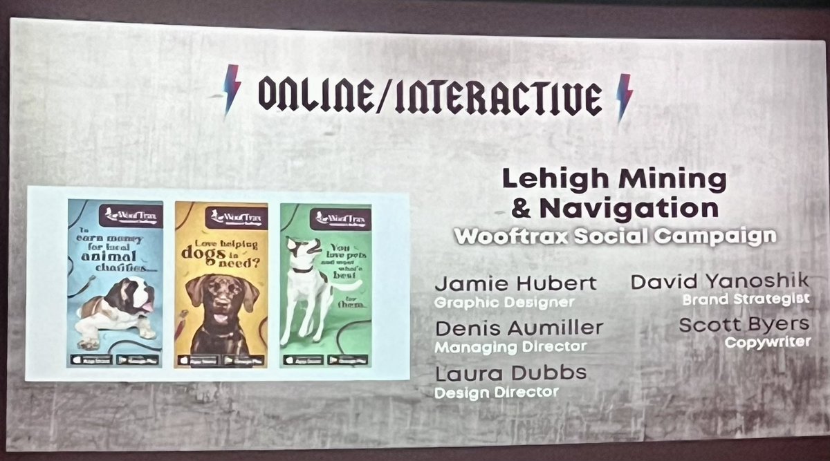 Four golds tonight at the <a href="/AAFGLV/">AAFGLV</a> Addy Awards! Way to go <a href="/LehighMiningNav/">Lehigh Mining & Nav</a> . Congrats to all the winners!