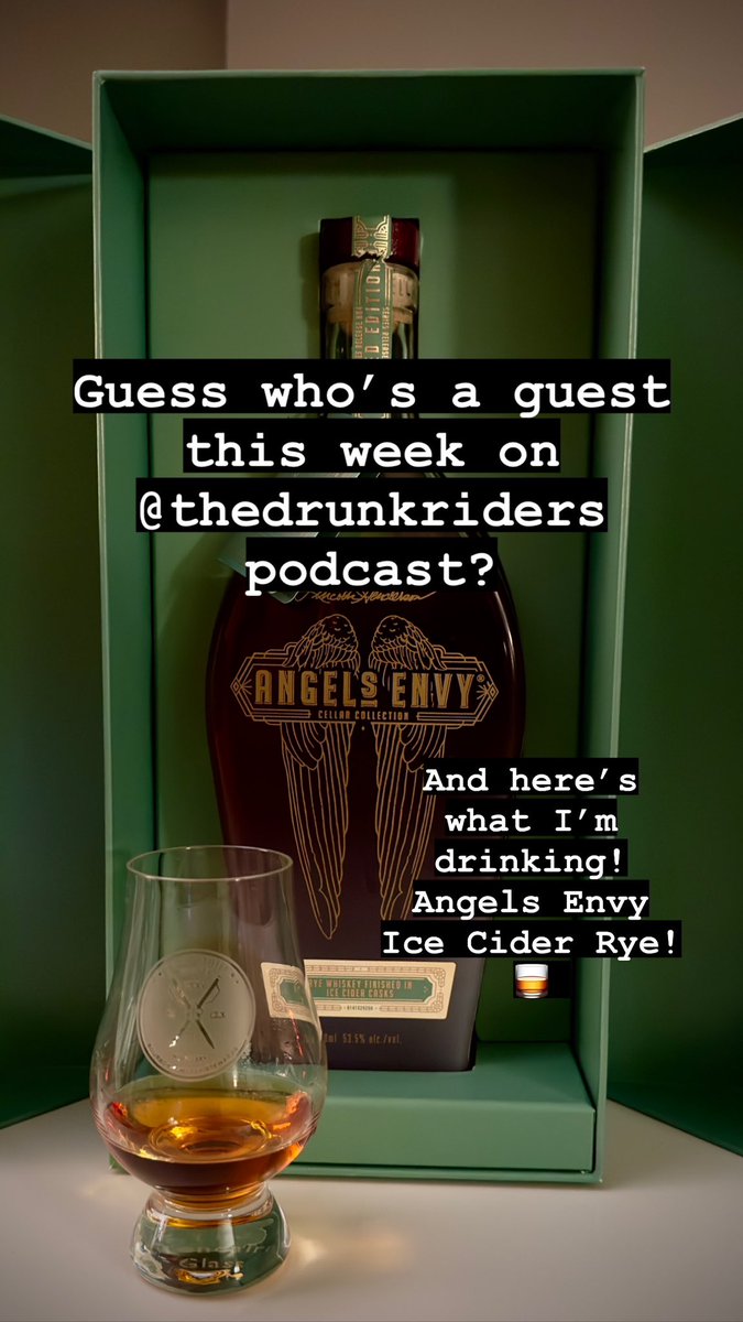 Oh it’s on <a href="/TheDrunkRiders/">The Drunk Riders Podcast</a>! Always a pleasure to be a guest on the show. 🎤 🎢 🍻 

Sipping on some <a href="/Angels_Envy/">Angel's Envy</a> Ice Cider Rye 🥃
