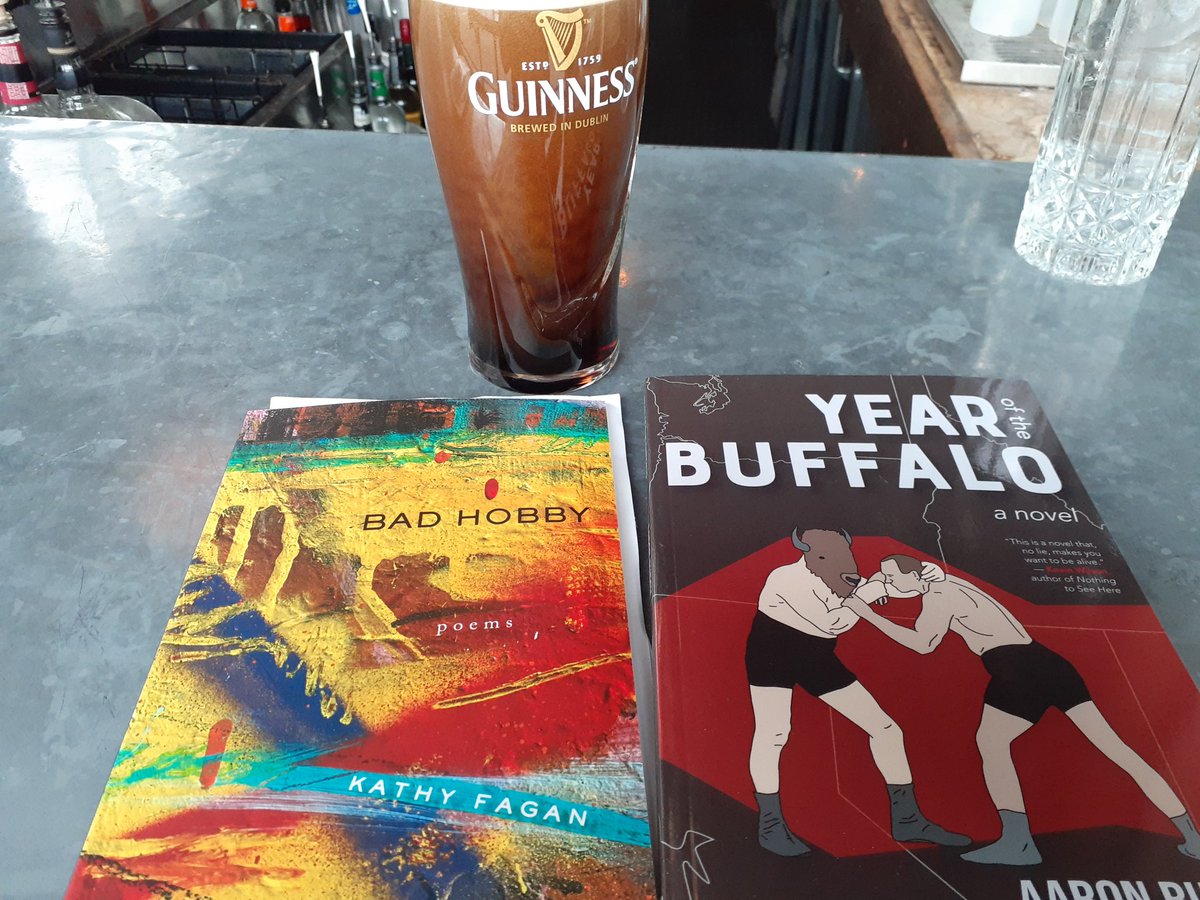 Post book fair Guinness with newly  obtained books. #AWP23