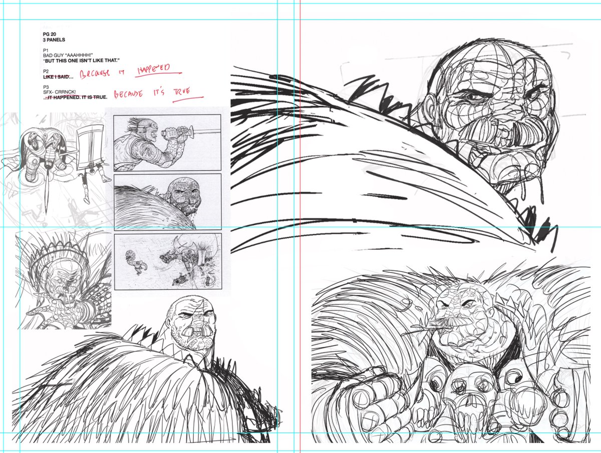 NickPitarra's tweet photo. Examples of the back matter we have put together for #AxWielderJon, complete w/ Jonathan Hickman's script notes &amp; random process sketches by me. We are sending this out to all backers (digital &amp; hardcover) very soon, while I finish remarques then we print &amp; ship! #MakeComics https://t.co/jN1aZza9lD