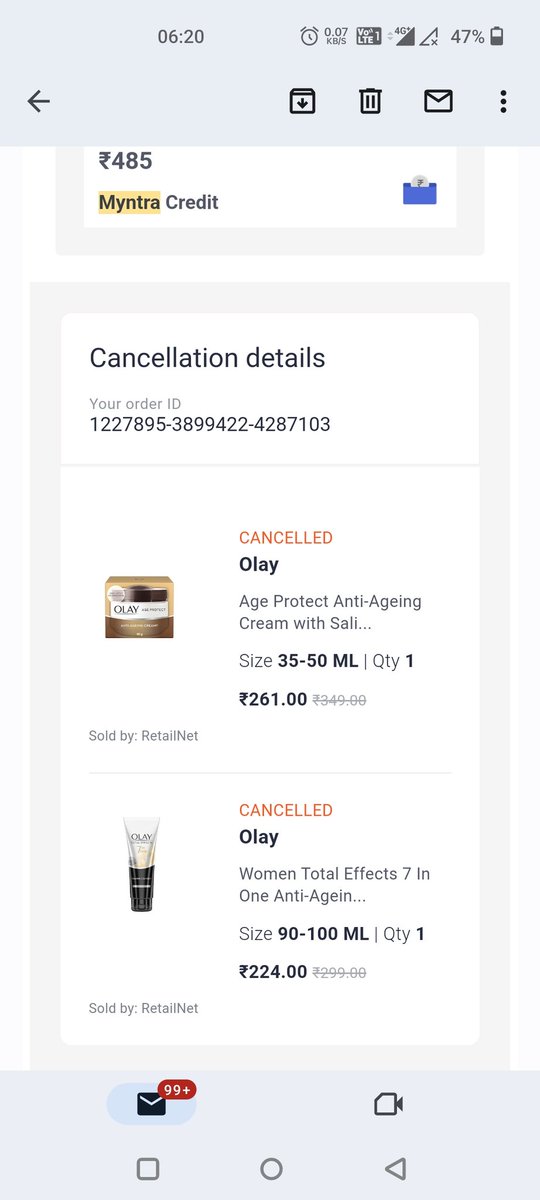 Moideen1210's tweet photo. @myntra This is not first time....see my order on February also get same fate https://t.co/Wq4Y2QXS2U