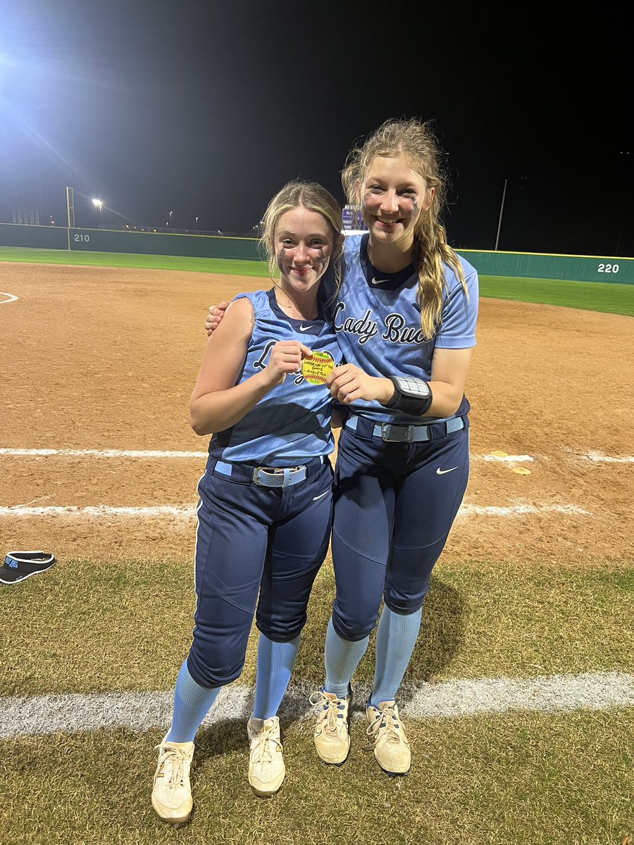 Warriors of the Game vs Angleton go to the incredible Keira Thacker &amp; Izzy Deaton!! Kiera pitched a NO hitter &amp; struck out 14/18 batters!! 🔥🔥 Izzy came up with bases loaded, and knocked multiple runs in to get us the lead!!!! 🙌🏼🙌🏼 

BEASSTTTT MODEEEE 💪🏼👏🏼🤩🤩