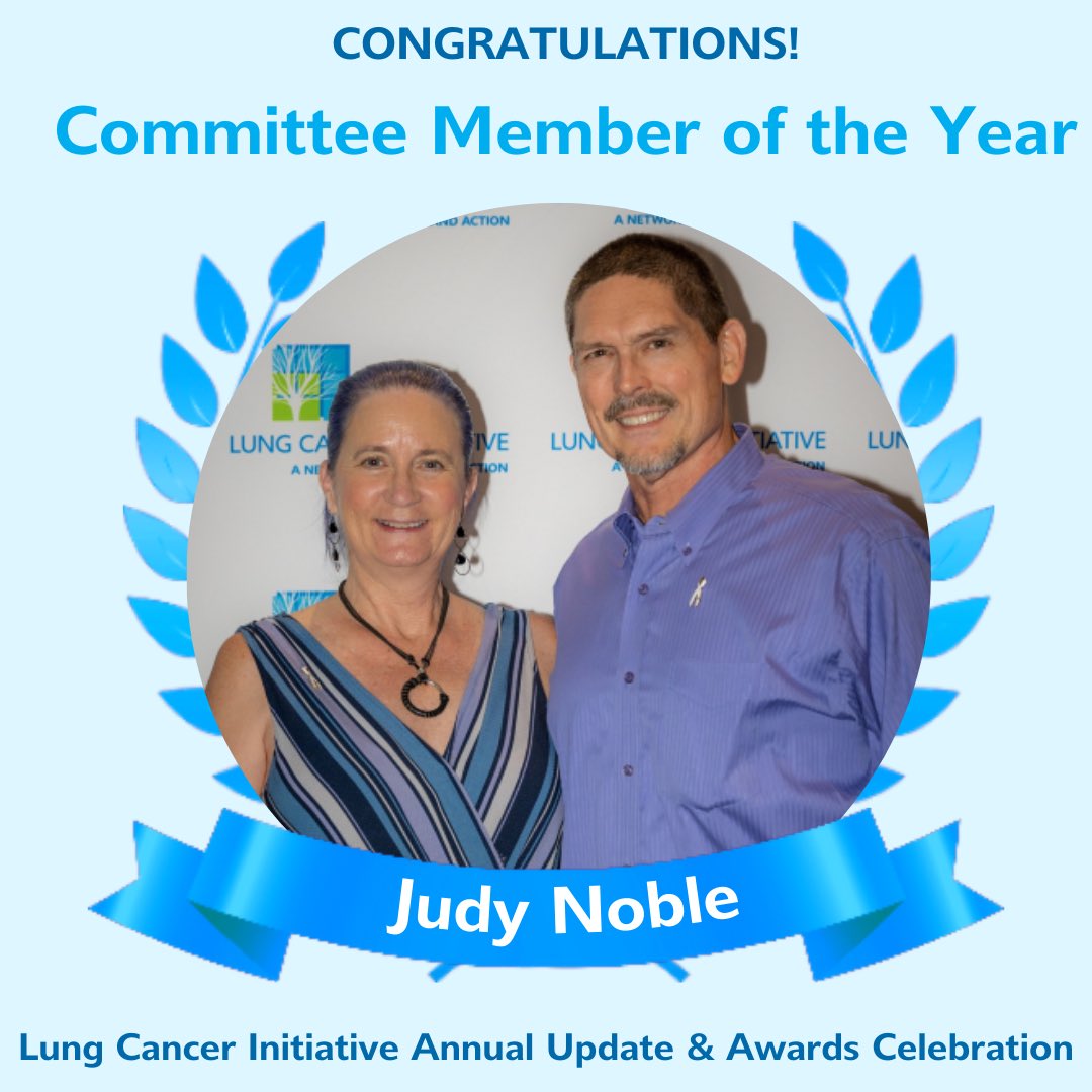 Congratulations to Judy Noble for being named LCI’s 2021 Committee Member of the Year! #nclungcancer