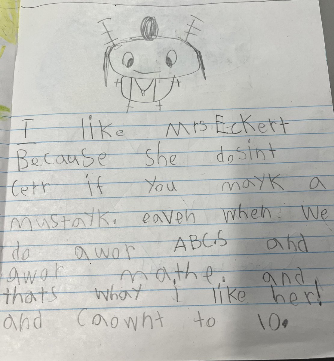 Surprised by this sweet message while going through journals today 💕 If nothing else, I hope these kiddos will always remember how important it is to be brave and make mistakes 🥰 We love watching our brains grow bigger every time it happens! #GrowthMindset