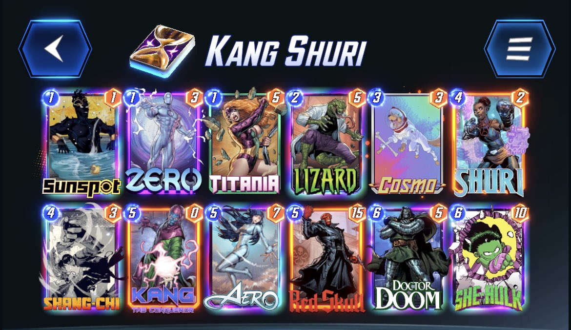 JonSnaps's tweet image. Just hit Infinite with this deck! Felt good into the field. Still has some play into leech Thanos but Thanos is definitely the favorite.