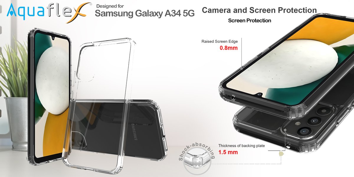 Beyondcell's tweet image. New Aquaflex series arrival!! Introducing Aquaflex for Samsung Galaxy A34 5G, a clear and stylish case for your phone.