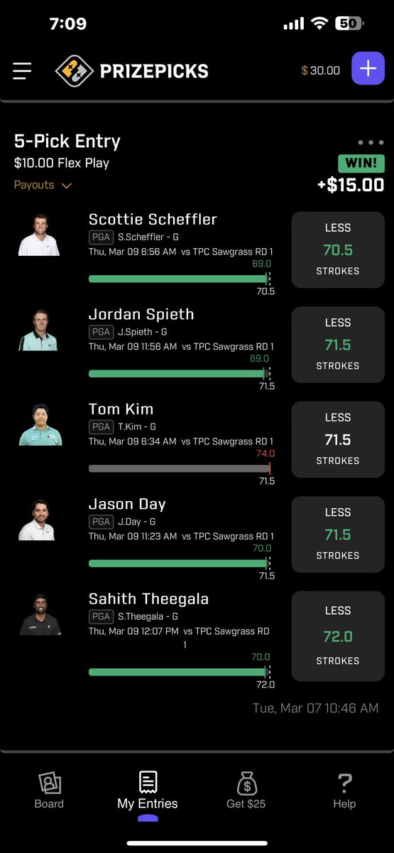 EstebanTheBold's tweet photo. Tom Kim stumbled a bit this morning in the stroke play and Ben Griffin made the front nine his bitch with a Turkey finish on 7/8/9 to kick us out of nice prop setup. #THEPLAYERS #PGATour #trending2023 #trendinggolf #TrendingNow https://t.co/sNytliGIMk