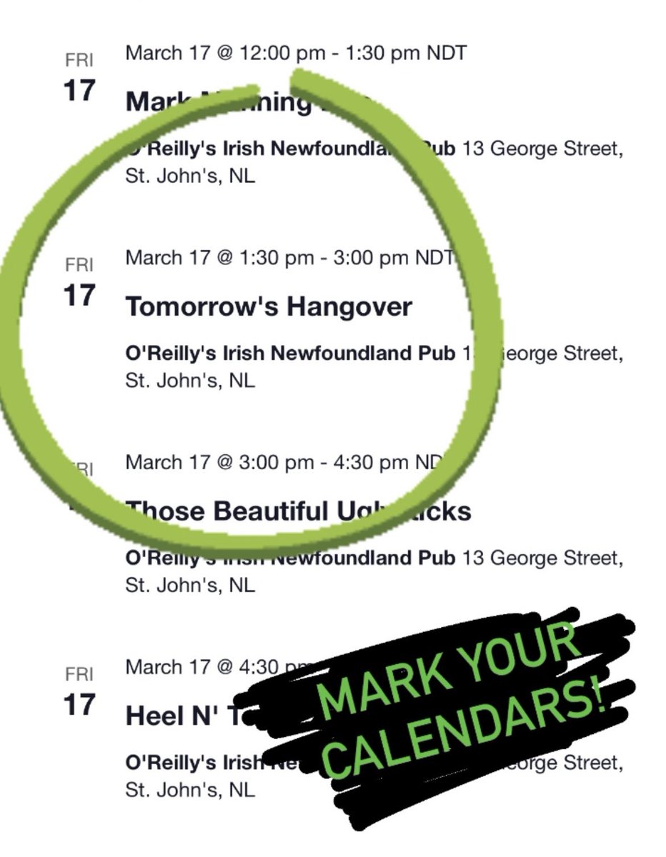 TMRsHangover's tweet photo. We’re just a week out from our favourite day of the year: ☘️☘️☘️St. Patrick’s Day!! ☘️☘️☘️

Come check out the guys play a few tunes at @oreillys_pub on Friday, March 17 from 1:30-3 p.m.

And they’ll also play a special livestream on Sat, March 18 from 9-10:30 p.m. (Stay tuned!) https://t.co/M7qSw7PFIe