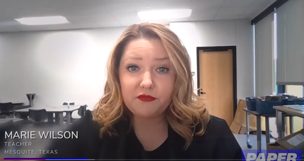 MISDVanguardHS's tweet photo. Thank you, Ms. Wilson, &amp; students for participating in the TASA Conference video focusing on the success of @paperlearning in the classroom. "When each student’s story changes from struggle to success, from self-doubt to self-worth, we win together." 

https://t.co/FvVBn2USAT https://t.co/uDbgHuPFU8