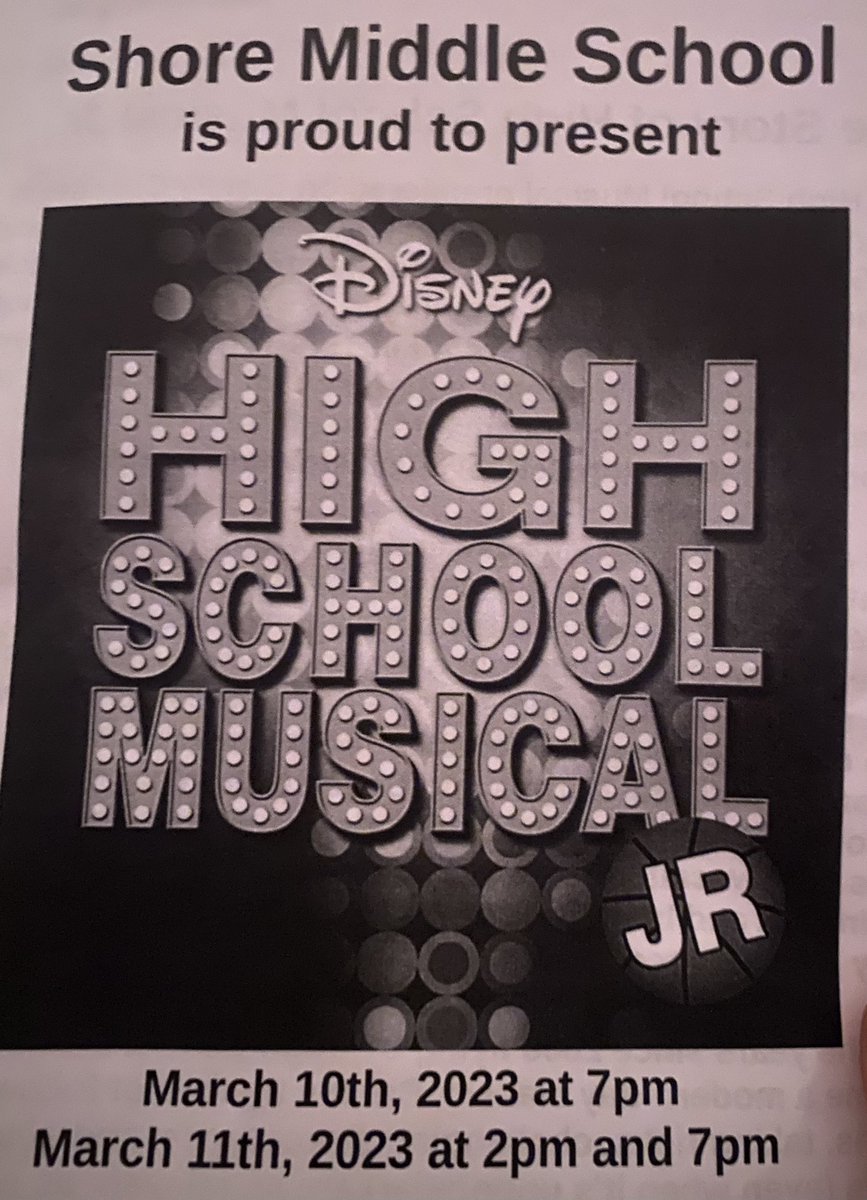 Thanks to Shore Theater for making room for me in tonight’s packed house sneak preview! It was the best High School Musical I’ve ever seen! #YourShoreMiddleSchool