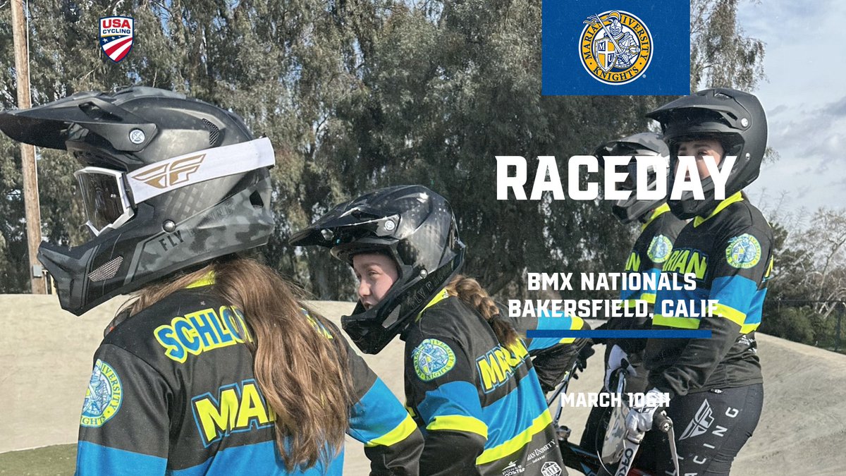 RACEDAY!! @MarianCycling competes in the 2023 USA Collegiate Cycling BMX National Championships today in California, looking to get back on top of the podium for the first time since 2019!