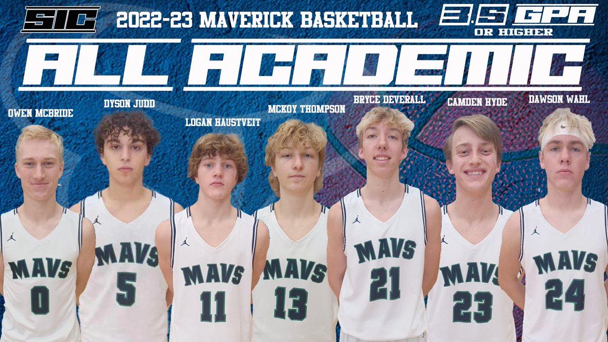 Congrats to these 7 Mavs for being on the 5A SIC All-Academic Team! 
3.5+ GPA!  Working hard in the classroom not just the court!
🤘🏻🤘🏻 #GradesMatter