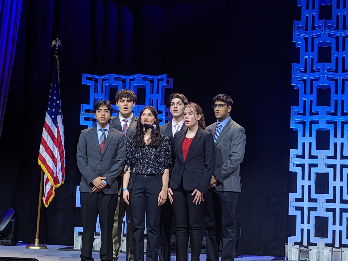So proud of <a href="/hopedalejshs/">Hopedale Jr-Sr HS</a> a cappella singers, who opened the <a href="/mass_DECA/">Massachusetts DECA</a> SCDC conference with their stellar rendition of the national anthem! <a href="/hopedale_deca/">HDALE DECA</a> <a href="/t_oliveri/">Talitha Oliveri</a> <a href="/cchatham5/">Christopher Chatham</a> <a href="/MrBeaudry1/">Anthony Beaudry</a>