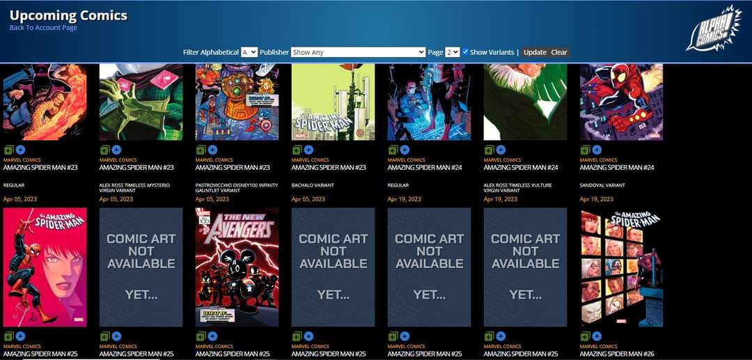 alphacomics's tweet image. Alpha Comics is a great place to manage your subscriptions.  Adding to your pull is as simple as a mouse click.  No fees or minimum book count to subscribe with Alpha Comics, once you subscribe to 5 different ongoing titles, you earn 10% throughout the store. #comicsyyc