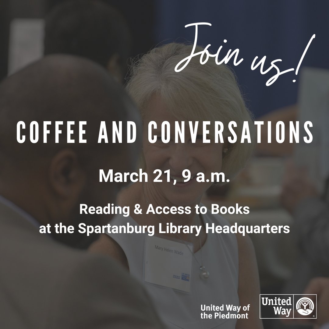 Grab your coffee (on us!) and learn about early literacy efforts in our community and how you can make an impact. ☕️ 💫

🎟️ BONUS: The first 50 people to register and attend receive a free drip coffee coupon from our friends at Little River Roasting! Ge... …ndconversationsmarch23.eventbrite.com