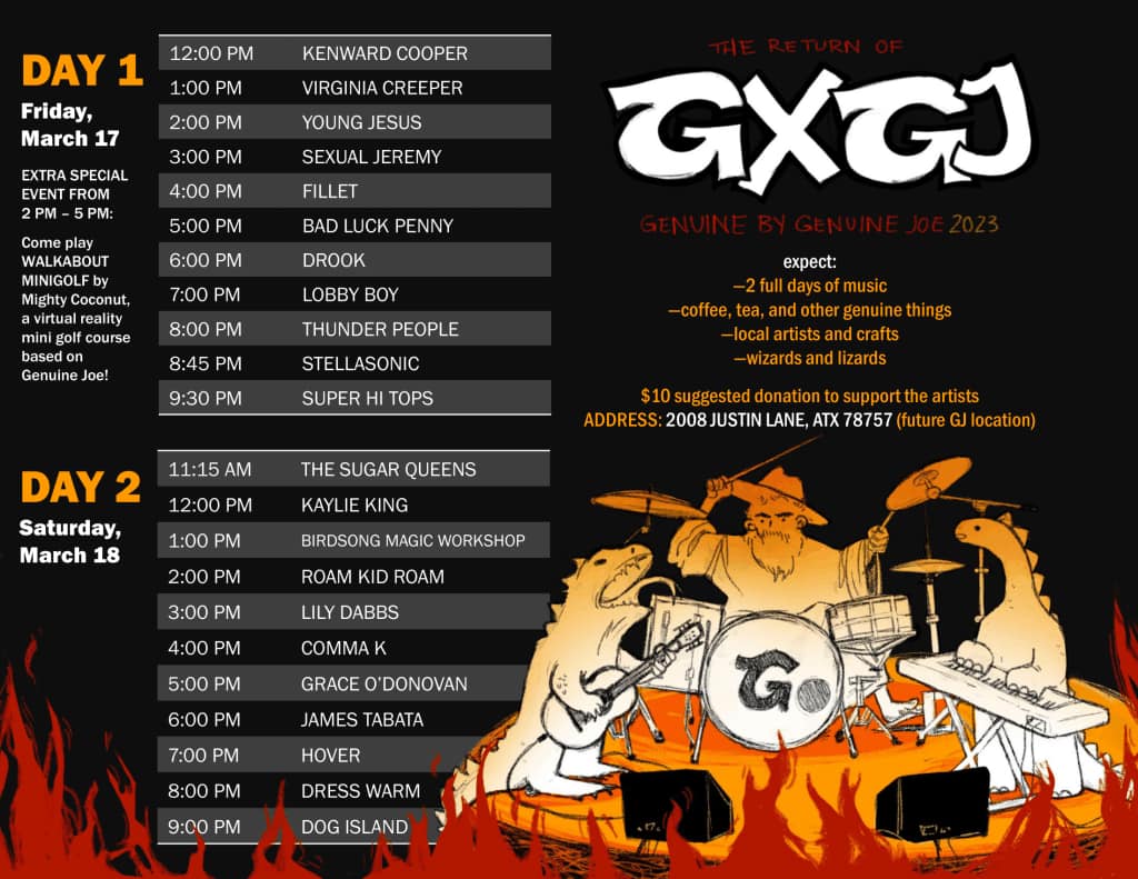 superhitopsvgm's tweet photo. New IRL show alert! Folks in the Austin Texas area are gonna want to check out Genuine X Genuine Joe next weekend, we will be closing out night 1 on Friday! So many bands!!! https://t.co/AdiiIhukfY